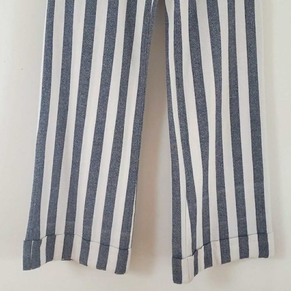 Parker Smith Sailor Mid-Rise Striped Denim Palazzo Flare Nautical Pants … - Picture 5 of 16